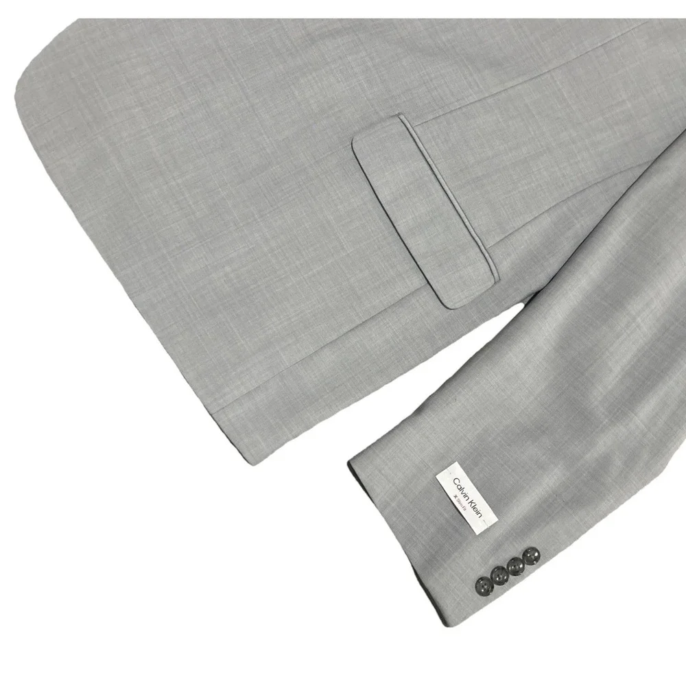 Calvin Klein X Slim Fit Wool Blend Blazer Light Gray Big & Tall Mens 58 Long NWT
